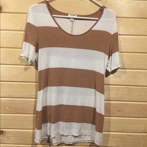 Tan and cream striped shirt